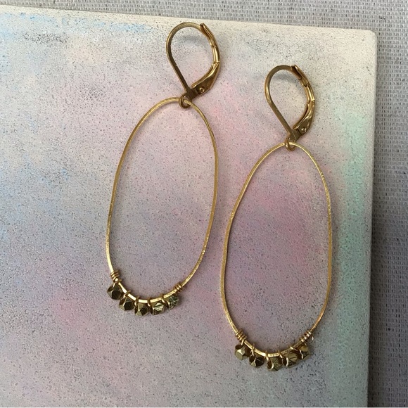 New handcrafted Sundance charm Gold Plated Earrings nugget accent - Picture 7 of 8